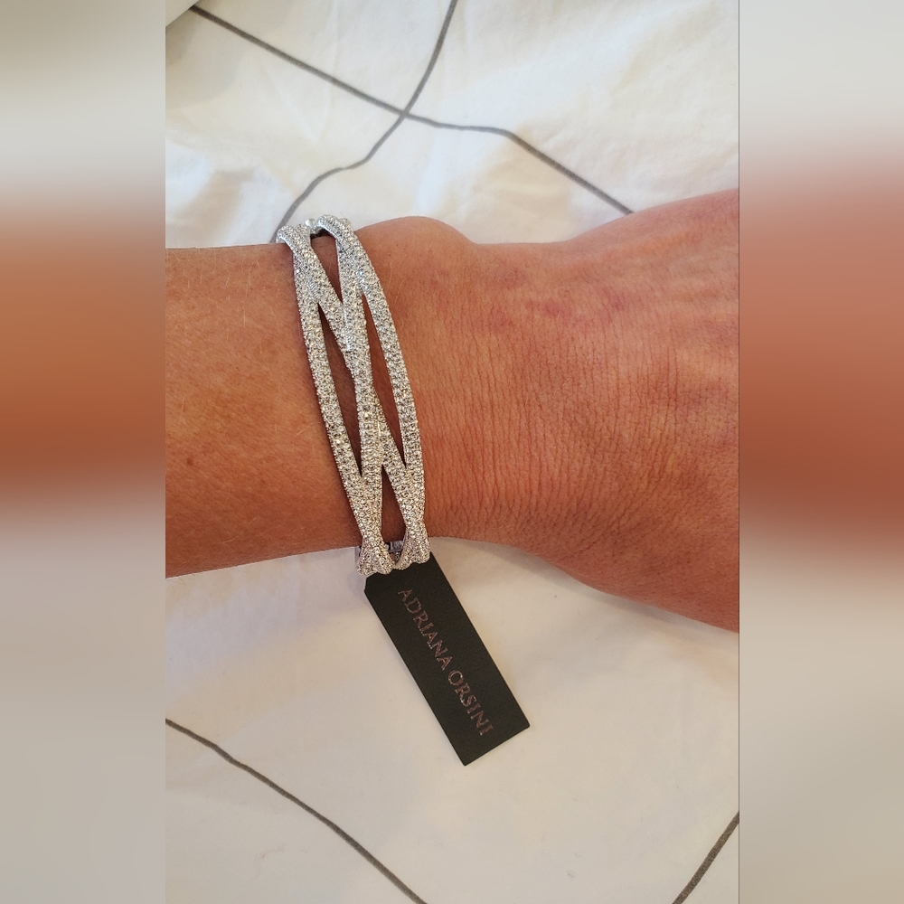 NWT Adriana Orsini Silver Crystal Pave Bracelet